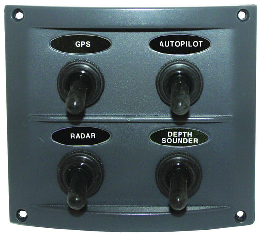 Marine Switch Panel (Grey) - 4 Gang