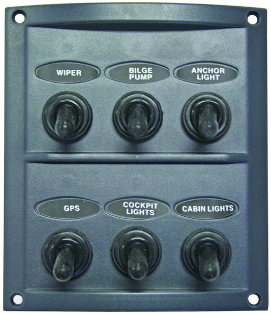 Marine Switch Panel (Grey) - 6 Gang