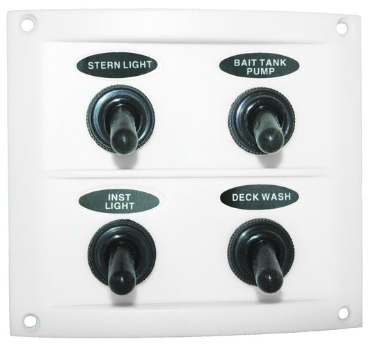 Marine Switch Panel (White) - 4 Gang